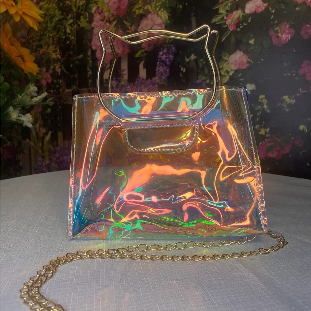 Holographic Cat-Ear Handle Bag